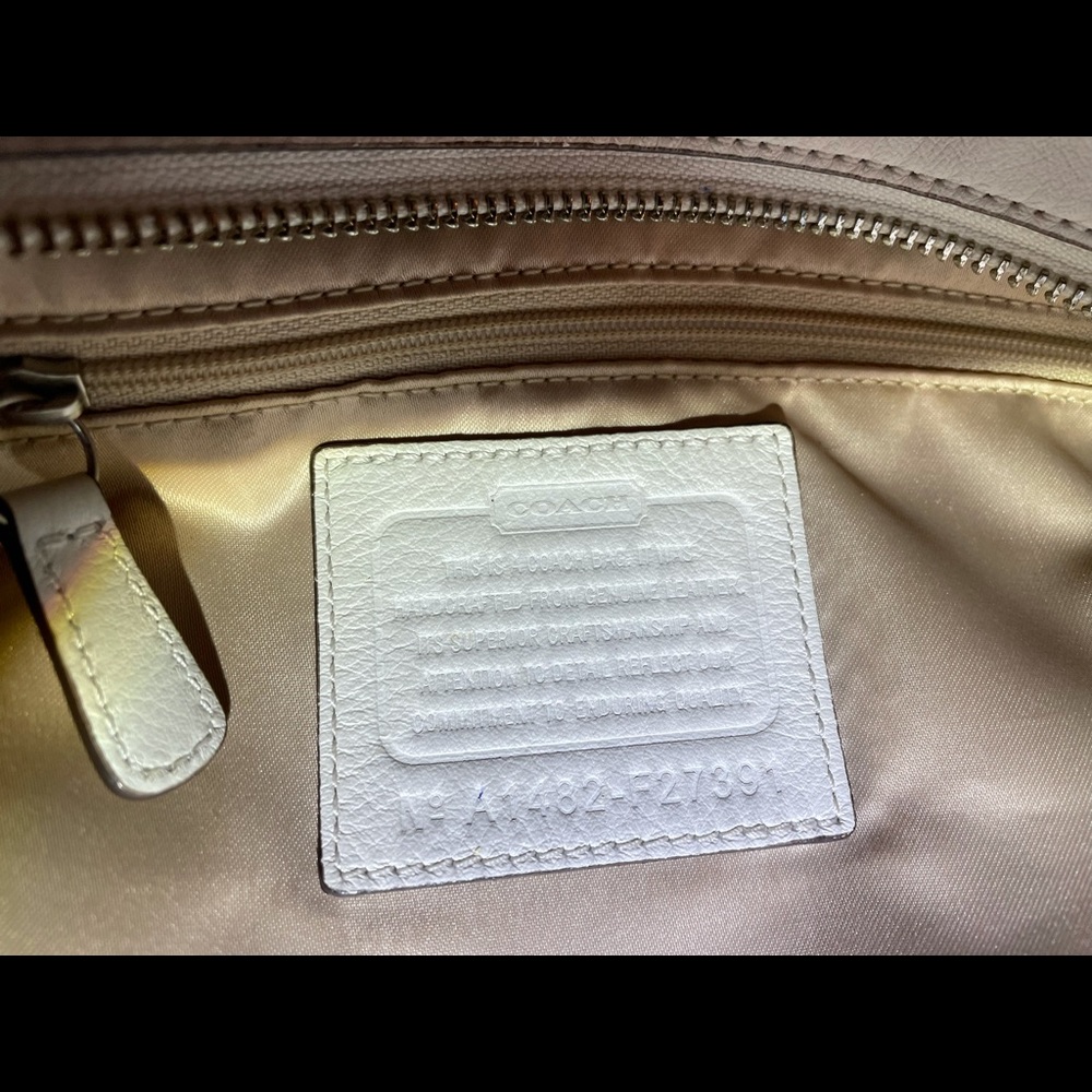 Coach’s White Laser Cut Leather Shoulder Bag - Picture 9 of 13